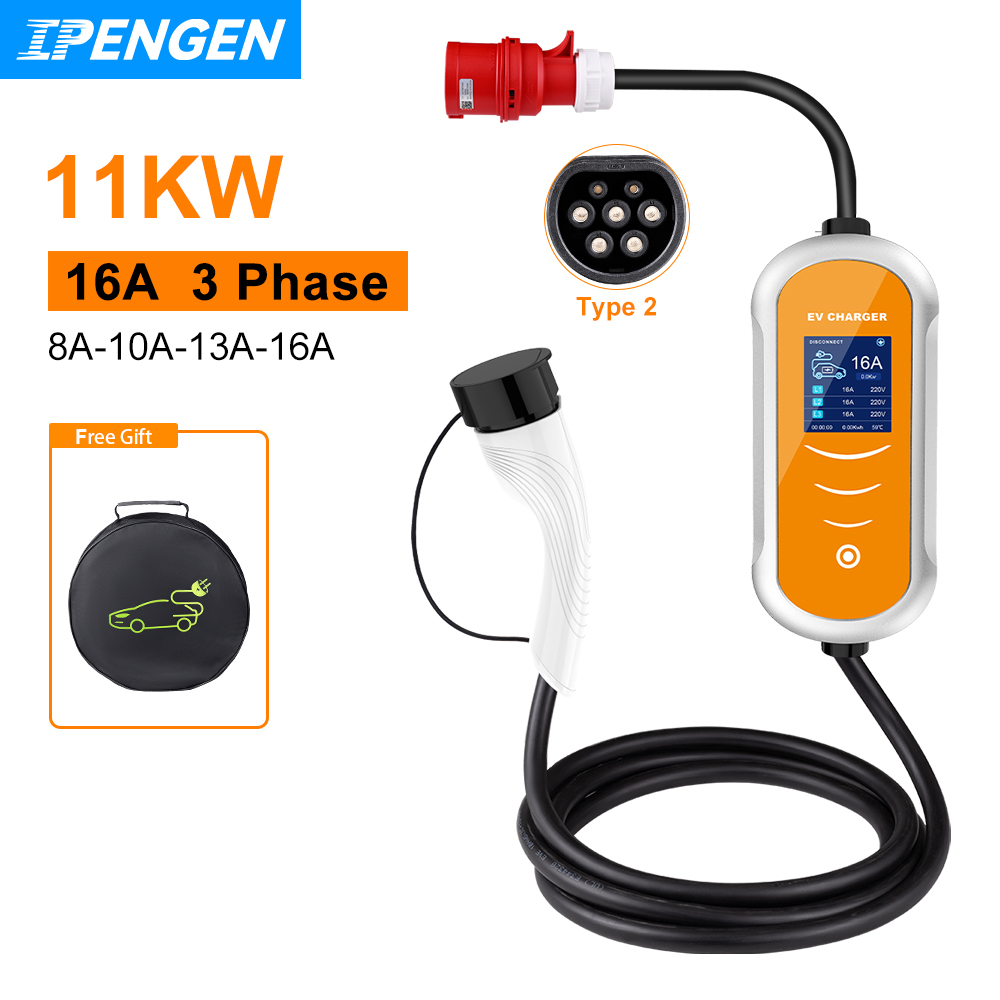 Type 2 Portable Ev Charger 11Kw Cee - IPENGEN EV Caricatore 16A 11KW Tipo