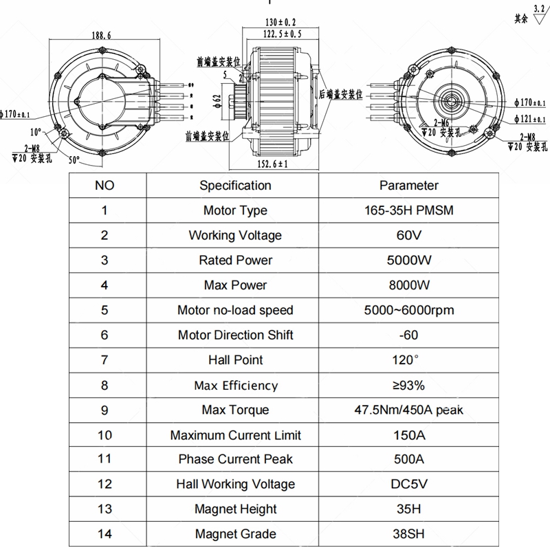 Kit motore PMSM QSMOTOR 165 35 - Mid Drive Motor Kit 72V 5000W recensione e prezzo