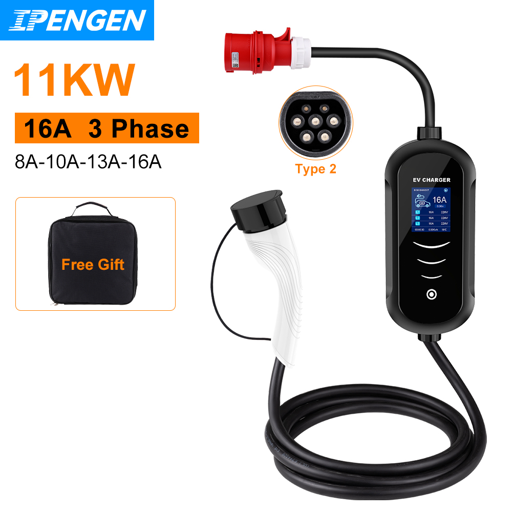 IPENGEN 11KW 16A 3 fasi EV car - Type 2 Portable Ev Charger 11Kw Cee recensione e prezzo