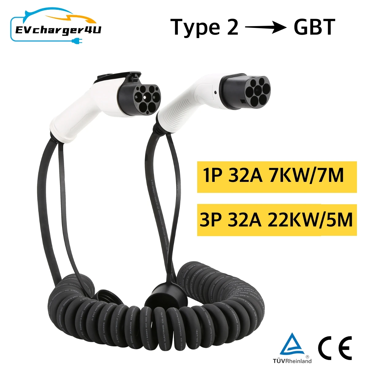 EVcharger4U 5M/7M Cavo di rica - Ev Charger Type 2 22Kw 32A 3 Phase recensione e prezzo